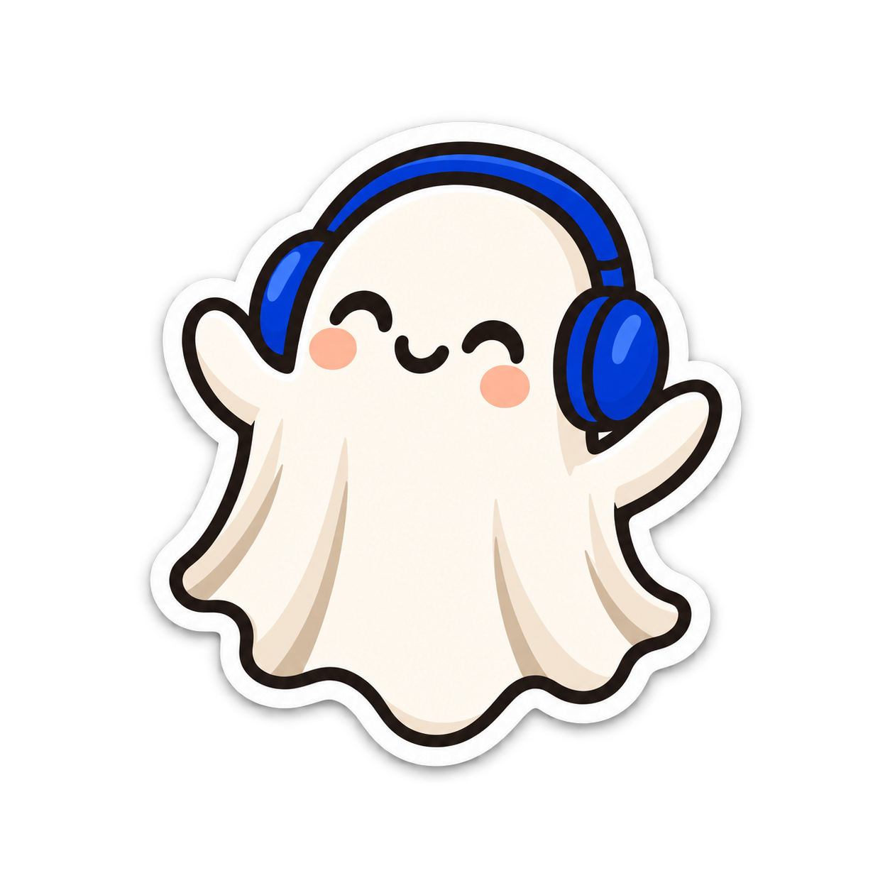 bruda ghost with blue headphones